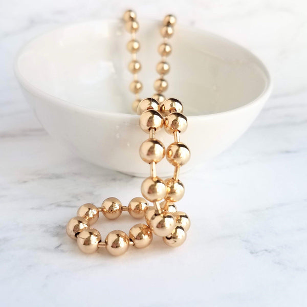 Large Gold Ball Chain, 6mm ball chain, big gold ball chain, large