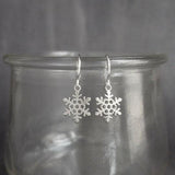 Little Snowflake Earrings, silver snowflake earring, small snowflake earring, winter earring, holiday earring, snow earring, Christmas - Constant Baubling