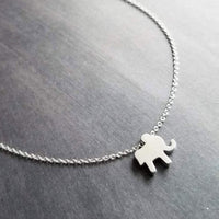 Baby Elephant Necklace, silver elephant necklace, small elephant necklace, tiny elephant necklace, simple elephant charm, elephant pendant - Constant Baubling