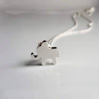 Baby Elephant Necklace, silver elephant necklace, small elephant necklace, tiny elephant necklace, simple elephant charm, elephant pendant - Constant Baubling