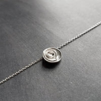 Silver Layer Necklace, cupped necklace, silver disks necklace, silver circles necklace, nesting cups necklace, small round pendant, matte - Constant Baubling