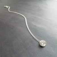 Silver Layer Necklace, cupped necklace, silver disks necklace, silver circles necklace, nesting cups necklace, small round pendant, matte - Constant Baubling