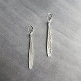 Long Thin Teardrop Earrings, skinny narrow drop dangles, long silver drops, leverback earring, tear drop earring, silver teardrop earring - Constant Baubling