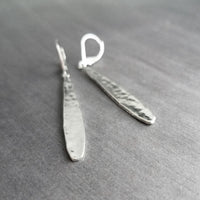 Long Thin Teardrop Earrings, skinny narrow drop dangles, long silver drops, leverback earring, tear drop earring, silver teardrop earring - Constant Baubling