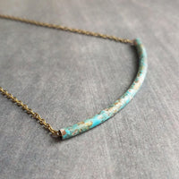 Tube Necklace, verdigris patina necklace, patina tube necklace, simple tube necklace, noodle necklace, aqua patina necklace, long thin tube - Constant Baubling