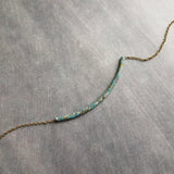 Tube Necklace, verdigris patina necklace, patina tube necklace, simple tube necklace, noodle necklace, aqua patina necklace, long thin tube - Constant Baubling