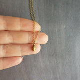Small Brass Teardrop Necklace, antique bronze necklace, brass necklace, antique brass necklace, tear drop necklace, bronze teardrop pendant - Constant Baubling