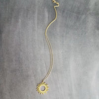 Gold Sun Necklace, large sun necklace, sun pendant, sunshine necklace, gold sun pendant, sunshine necklace, spiky sun necklace, sunray charm - Constant Baubling