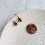 Copper Nugget Earrings, aged copper earring, antique copper earring, small copper dangle, little antique copper earring, tiny chunky copper - Constant Baubling