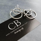 Silver Circle Earrings, oxidized silver earrings, pewter earrings, antique silver earrings, silver boho earrings, rustic silver earrings - Constant Baubling