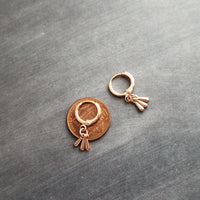 Rose Gold Drop Earrings, little teardrop earring, rose gold tear drop earring, 3 drop earring, dainty rose gold, small rose gold huggie hoop - Constant Baubling