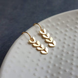 Long Silver Earrings, v shaped earrings, silver arrow earrings, chevron earrings, herringbone earrings, flexible earrings fish bone earrings - Constant Baubling