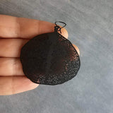 Large Black Coral Earrings, lightweight earrings, black filigree earrings, sea fan earring, huge earrings, ocean earring, beach earring, big - Constant Baubling