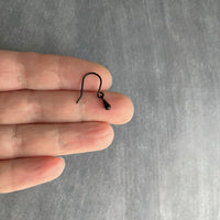 Tiny Black Drop Earrings, very small teardrop earring, dainty black earring, plain black drop earring, simple black earring, black tear drop - Constant Baubling