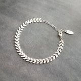 Fish Bone Bracelet, silver herringbone bracelet, silver v bracelet, silver arrow, silver bracelet, delicate silver bracelet, silver chevron - Constant Baubling