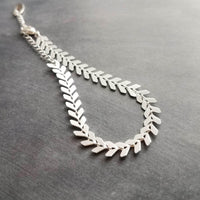 Fish Bone Bracelet, silver herringbone bracelet, silver v bracelet, silver arrow, silver bracelet, delicate silver bracelet, silver chevron - Constant Baubling
