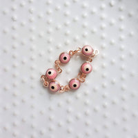 Evil Eye Ring, rose gold ring, Hamsa ring, hand of Fatima ring, spiritual ring, protection ring, pink amulet talisman, good luck fortune - Constant Baubling