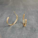 Gold Hoop Earrings, 1 inch gold hoop, holes hoop earring, industrial earrings,  1 in hoops, punched hole, cut out circles, dotted hoops - Constant Baubling