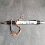 Beaded Rose Gold Bracelet, heart medallion, bead bracelet, adjustable chain bracelet, rose gold mandala, mandala bracelet, rose gold heart - Constant Baubling