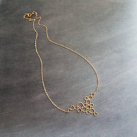 Gold Circles Necklace, gold bubbles necklace, bubble pendant, gold circles pendant connected circles necklace delicate gold chain matte gold - Constant Baubling