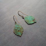 Green Patina Earring, rustic earrings, medallion earrings, bronze earring, Moroccan earring, Arabesque earring, unique earring, boho earring - Constant Baubling