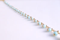Orange Bead Bracelet, tiny seed bead bracelet, seed bead chain, small orange beads, thin gold chain, dainty gold bracelet, delicate bracelet - Constant Baubling