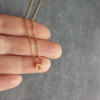 Little Gold Cube Necklace, open cube necklace, gold minimalist necklace, gold square necklace, open square pendant, 3D cube necklace, small - Constant Baubling