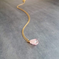 Red Pomegranate Seed Necklace, small light red pendant, thin delicate chain, seed fruit necklace, fertility necklace, pomegranate seed charm - Constant Baubling