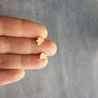 Rainy Day Earrings, tiny cloud earring, small umbrella stud, mismatched earrings, storm weather earring, sterling silver post, SILVER/GOLD - Constant Baubling
