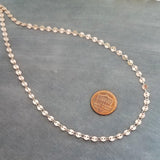 Rose Gold Disk Necklace, rose gold circles chain, coin chain, rose gold sequin necklace, connected discs, celebrity style, tiny round - Constant Baubling