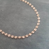 Rose Gold Disk Necklace, rose gold circles chain, coin chain, rose gold sequin necklace, connected discs, celebrity style, tiny round - Constant Baubling