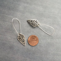 Silver Spear Earrings, arrow earring, Aztec earrings, cut out earrings, antique silver earring, arrowhead earring, Southwestern style kidney - Constant Baubling