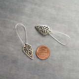 Silver Spear Earrings, arrow earring, Aztec earrings, cut out earrings, antique silver earring, arrowhead earring, Southwestern style kidney - Constant Baubling