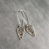 Silver Spear Earrings, arrow earring, Aztec earrings, cut out earrings, antique silver earring, arrowhead earring, Southwestern style kidney - Constant Baubling