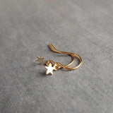 Minimalist Star Earrings, tiny gold star earring, gold star dangle earring, small gold star earrings, mini star earring wishing star earring - Constant Baubling