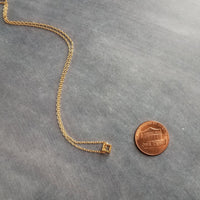 Little Gold Cube Necklace, open cube necklace, gold minimalist necklace, gold square necklace, open square pendant, 3D cube necklace, small - Constant Baubling
