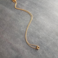 Little Gold Cube Necklace, open cube necklace, gold minimalist necklace, gold square necklace, open square pendant, 3D cube necklace, small - Constant Baubling