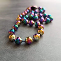 Large Ball Chain, rainbow ball chain, oil spill chain, large bead chain, ball chain choker stainless steel chain, thick chunky chain 8mm - Constant Baubling