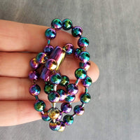 Large Ball Chain, rainbow ball chain, oil spill chain, large bead chain, ball chain choker stainless steel chain, thick chunky chain 8mm - Constant Baubling
