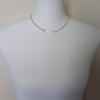 Rose Gold Disk Necklace, rose gold circles chain, coin chain, rose gold sequin necklace, connected discs, celebrity style, tiny round - Constant Baubling