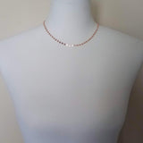Rose Gold Disk Necklace, rose gold circles chain, coin chain, rose gold sequin necklace, connected discs, celebrity style, tiny round - Constant Baubling