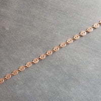 Rose Gold Disk Necklace, rose gold circles chain, coin chain, rose gold sequin necklace, connected discs, celebrity style, tiny round - Constant Baubling