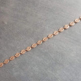 Rose Gold Disk Necklace, rose gold circles chain, coin chain, rose gold sequin necklace, connected discs, celebrity style, tiny round - Constant Baubling