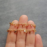 Beaded Bracelet, tiny bead bracelet, delicate gold bracelet, petite bracelet, dainty bracelet, beaded bracelet, glass bead chain bracelet - Constant Baubling