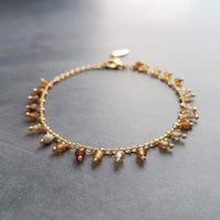 Beaded Bracelet, tiny bead bracelet, delicate gold bracelet, petite bracelet, dainty bracelet, beaded bracelet, glass bead chain bracelet - Constant Baubling