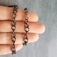 Snaffle Bit Necklace, chunky gunmetal chain, silver black necklace, horse necklace, D ring, thick chain, black snaffle, equestrian necklace - Constant Baubling