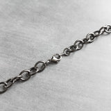 Snaffle Bit Necklace, chunky gunmetal chain, silver black necklace, horse necklace, D ring, thick chain, black snaffle, equestrian necklace - Constant Baubling