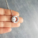 Basketball Necklace, silver basketball pendant, initial disk, team mom necklace, number pendant, game coach player fan gift, personalized - Constant Baubling