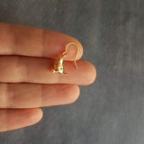 Baby Bird Earrings, tiny gold birds, gold chick earring, chick jewelry, chickadee charms, small bird dangles, spring earring, Easter gift - Constant Baubling