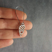 Silver Spear Earrings, arrow earring, Aztec earrings, cut out earrings, antique silver earring, arrowhead earring, Southwestern style kidney - Constant Baubling
